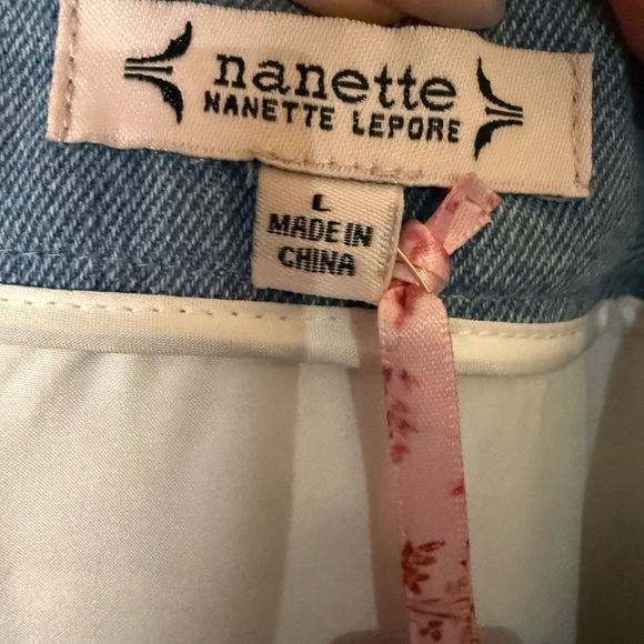 Nanette Lepore Tweed Button Front Mini Skirt Blue Multi Size L NWT - Picture 3 of 9